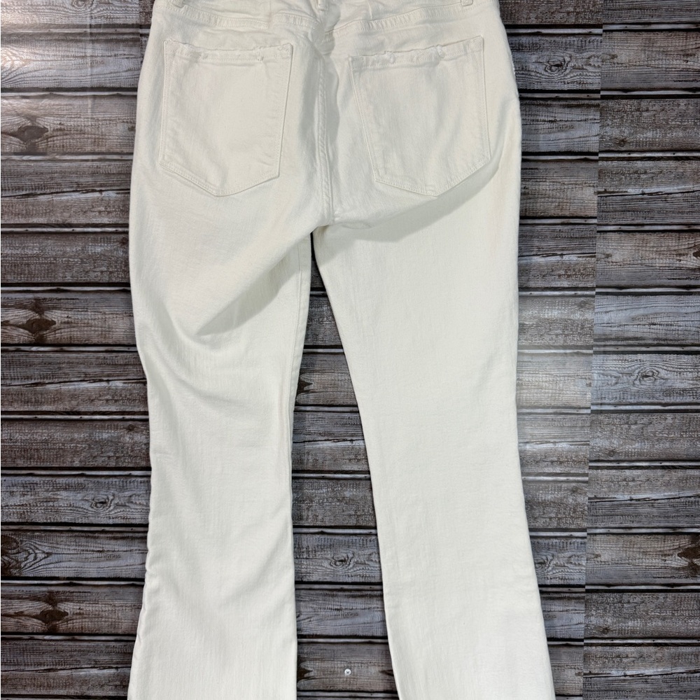 Frame Denim Off-White Raw-Hem Cropped Jeans - Picture 3 of 6
